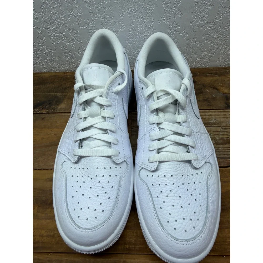 Jordan 1 Low Golf Triple White Leather Shoes DD9315-101 Mens Size 10